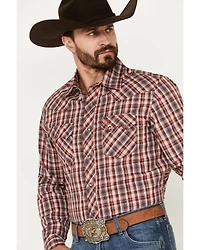 Wrangler Retro Men's Plaid Print Long Sleeve Snap Western Shirt