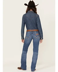 Wrangler Retro Women's Ella Medium Wash Low Rise Bootcut Stretch Denim Jeans