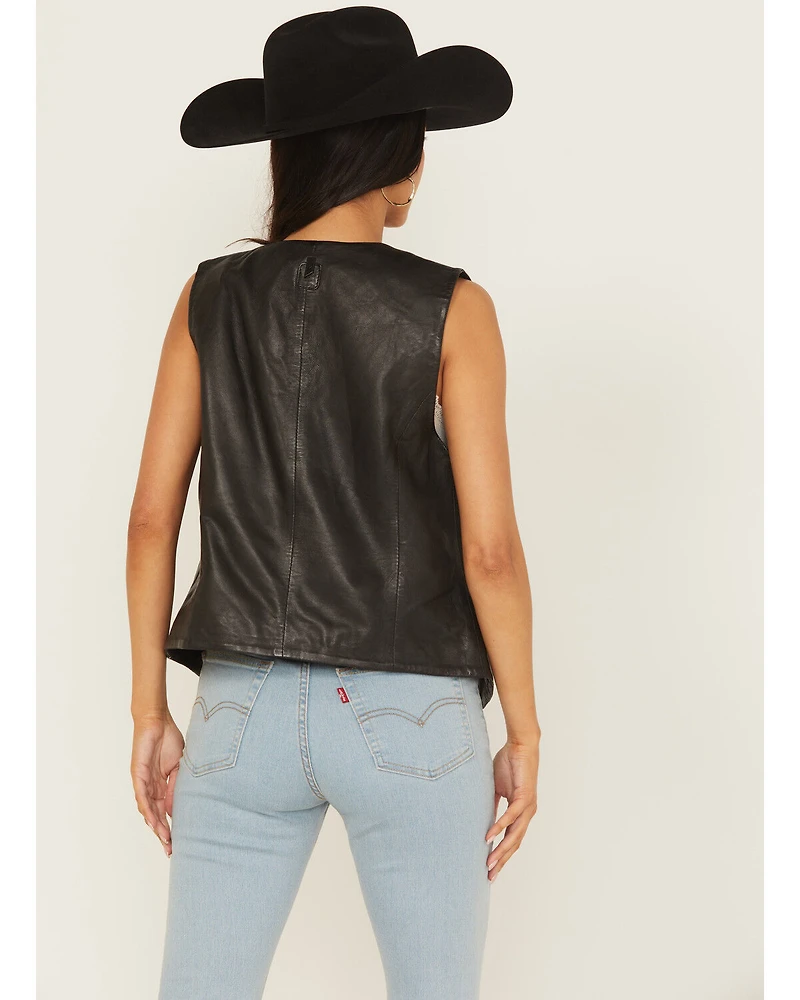 Mauritius Leather Women's Button-Down Vest