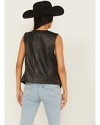 Mauritius Leather Women's Button-Down Vest