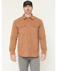 Hawx Men's Sal Twill Solid Button-Down Work Shirt Jacket