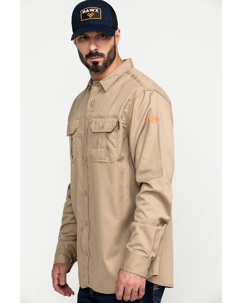 Hawx Men's FR Long Sleeve Woven Work Shirt - Tall