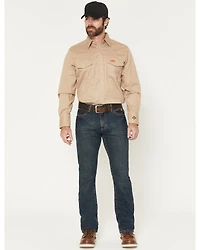 Wrangler Men's FR Dark Wash Vintage Slim Bootcut Stretch Denim Jeans