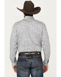 Rough Stock by Panhandle Men's Bandana Paisley Print Long Sleeve Pearl Snap Stretch Western Shirt