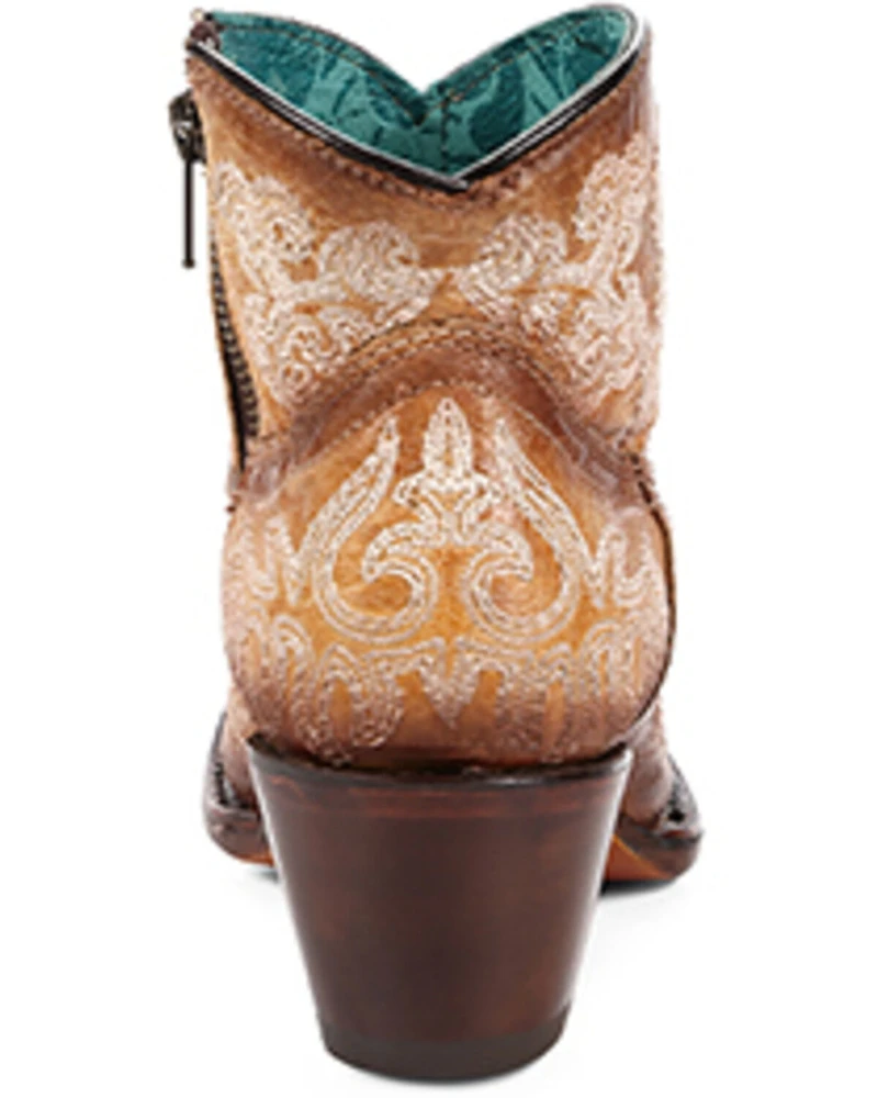 Corral Women's Glow the Dark Embroidered Western Booties - Round Toe