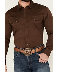 Blue Ranchwear Men's Rustler Solid Twill Long Sleeve Snap Western Shirt