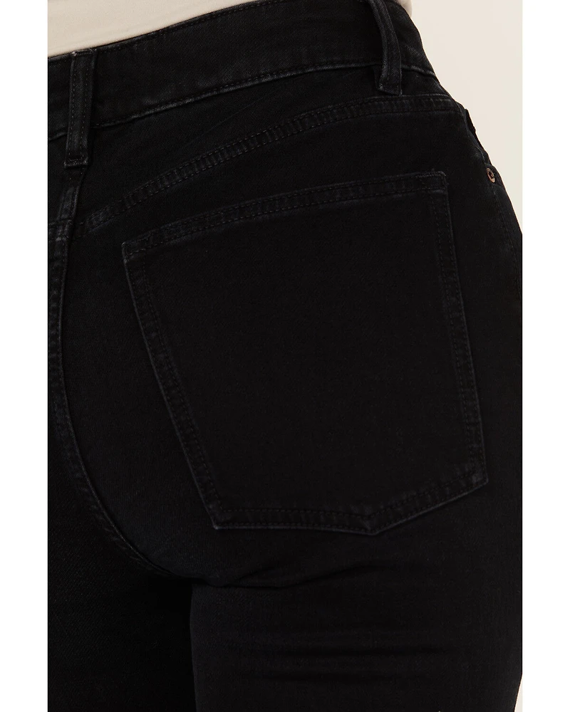 Warp + Weft Women's Mia Dark Wash High Rise Flare Stretch Denim Jeans