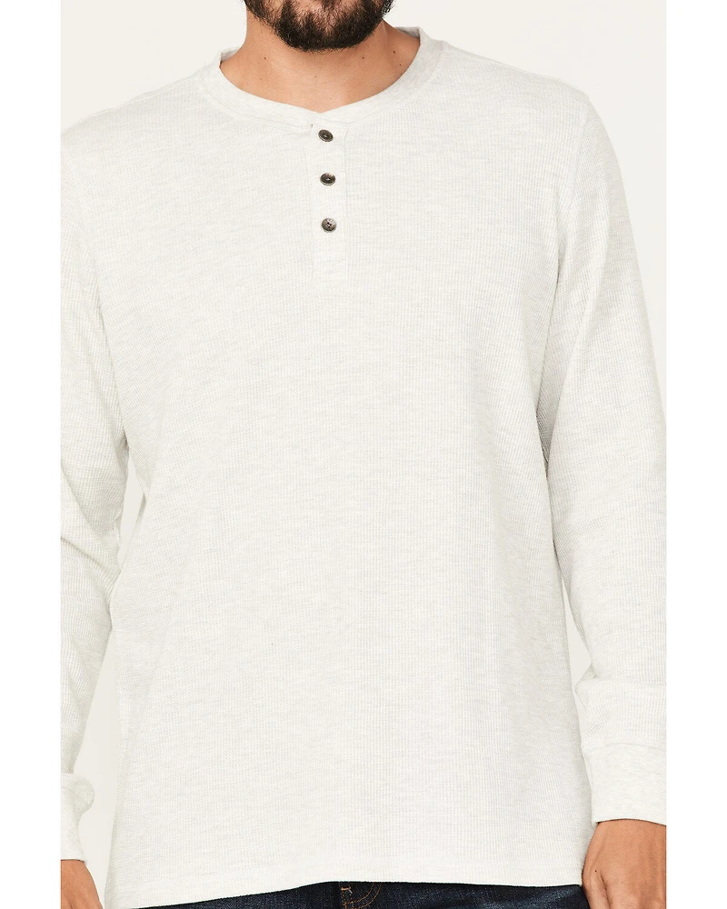 North River Men's Heathered Waffle Long Sleeve Henley