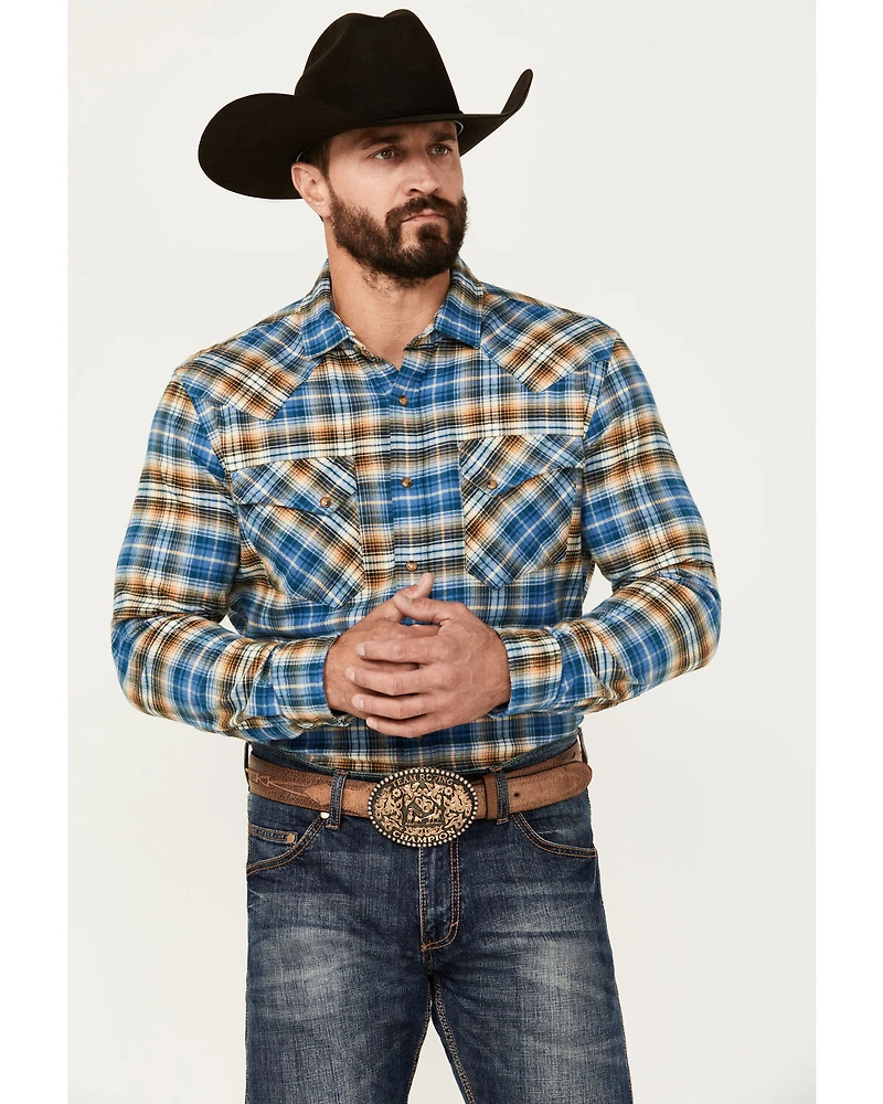 Pendleton Men's Wyatt Plaid Print Long Sleeve Pearl Snap Western Shirt