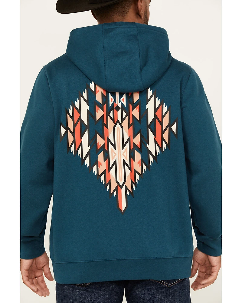 RANK 45® Men's Lasso Southwestern Print Graphic Hooded Sweatshirt