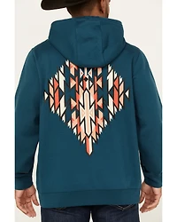 RANK 45® Men's Lasso Southwestern Print Graphic Hooded Sweatshirt