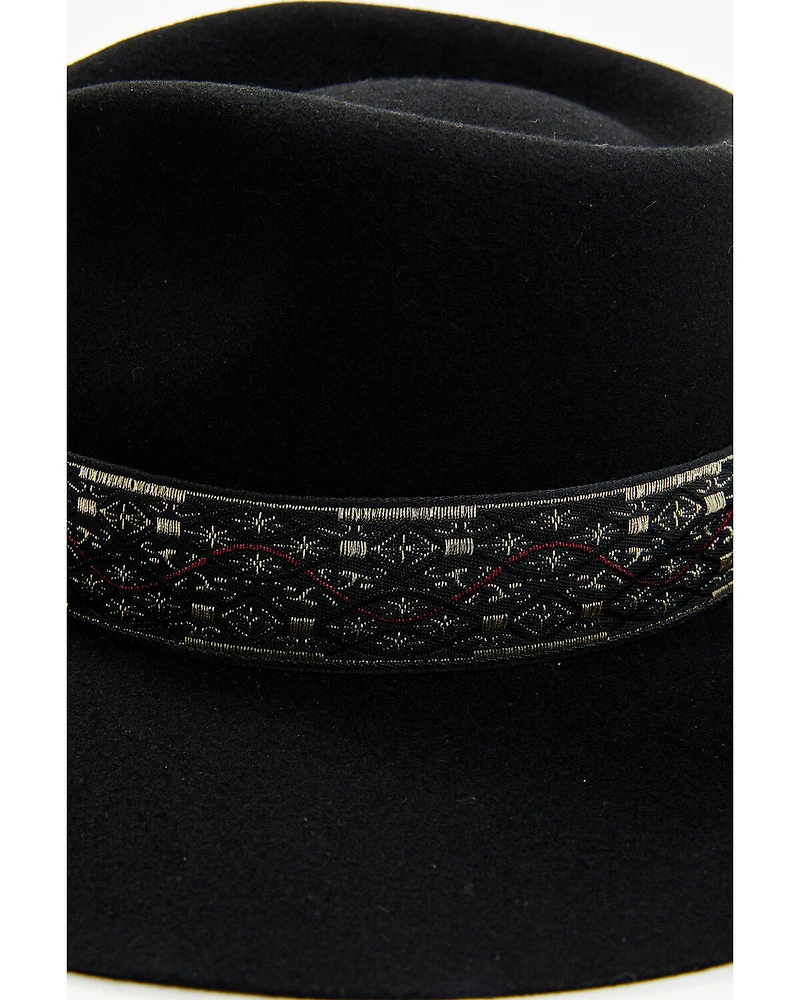 Shyanne Women's Jacquard Ribbon Band Felt Western Fashion Hat