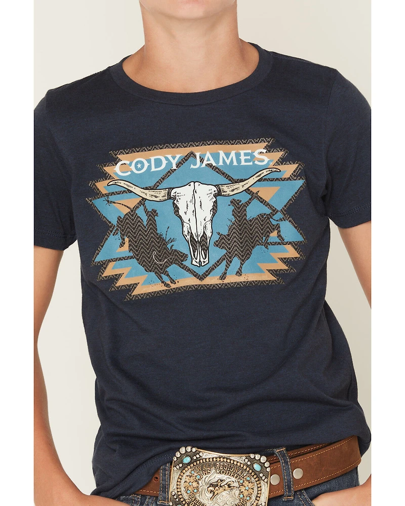 Cody James Boys' Skull Rodeo Short Sleeve Graphic T-Shirt