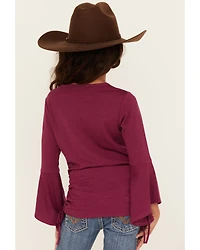 Shyanne Girls' Bell Sleeve Ruched Side Top