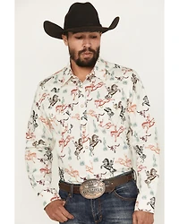 Rock & Roll Denim Men's Bronc Long Sleeve Snap Stretch Western Shirt