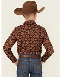 Cody James Boys' Bite The Bullet Southwestern Print Snap Western Shirt
