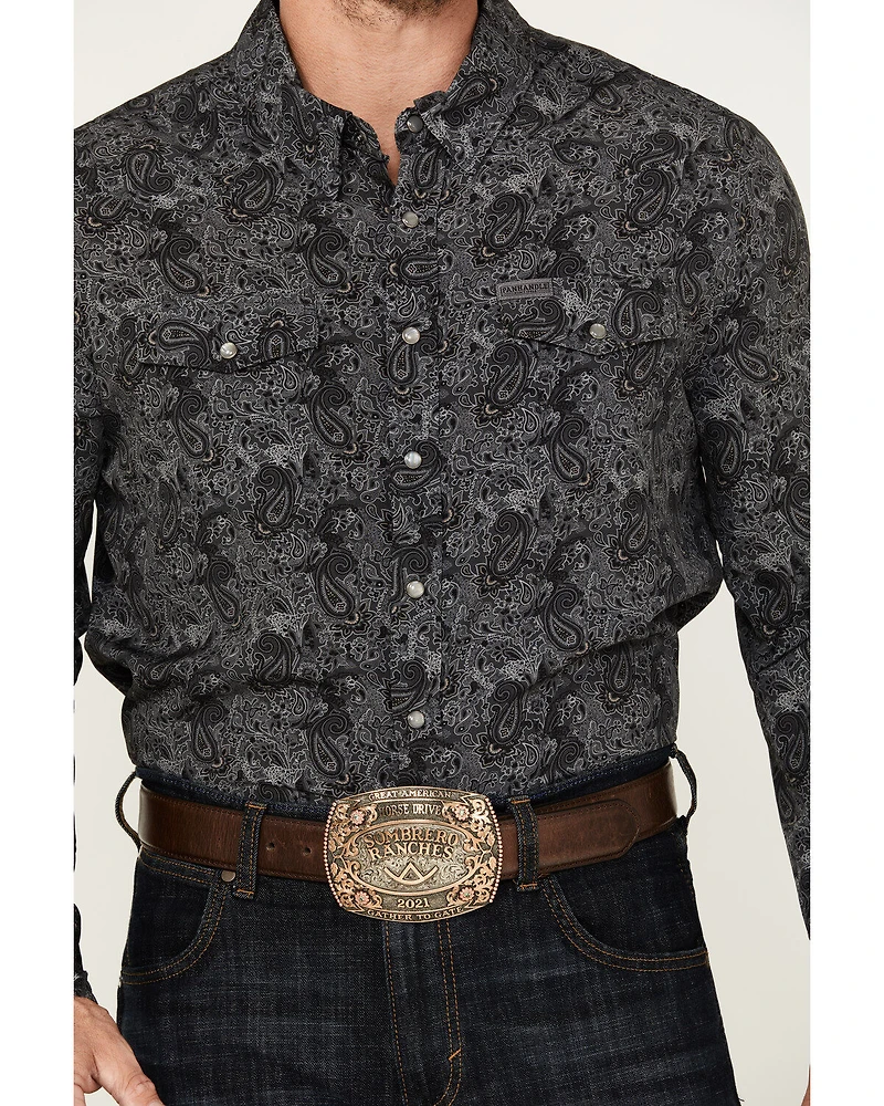 Panhandle Men's Paisley Print Long Sleeve Snap Performance Western Shirt