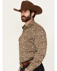 Wrangler Retro Men's Medallion Print Long Sleeve Snap Western Shirt