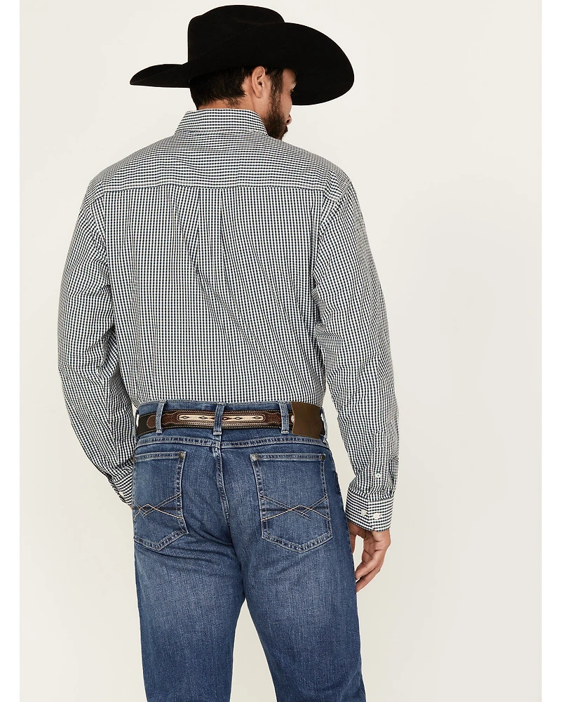 Cinch Men's Checkered Print Long Sleeve Button-Down Stretch Western Shirt