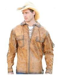 Kobler Leather Men's Cow Antique Overshirt