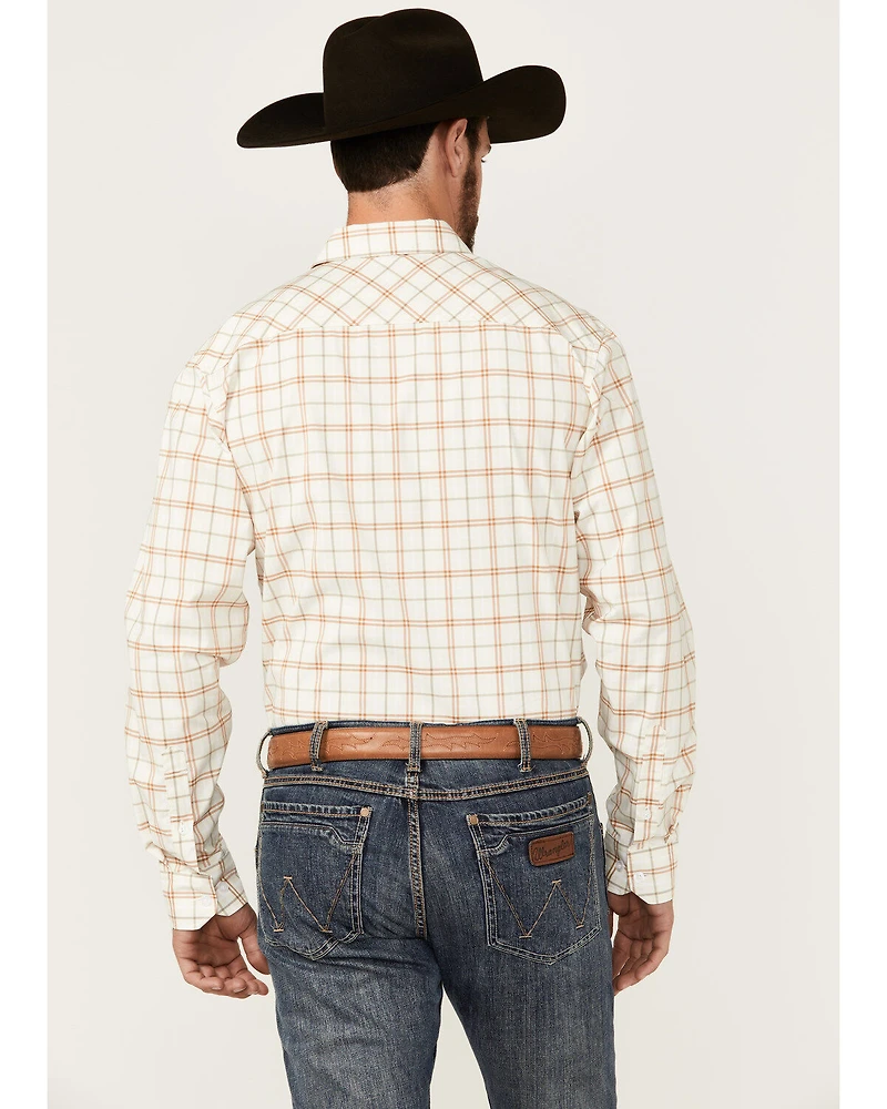 Kimes Ranch Men's Lucas Plaid Print Long Sleeve Button-Down Performance Western Shirt