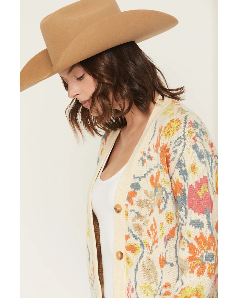 Cleo + Wolf Women's Floral Embroidered Button-Down Sweater