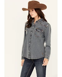 STS Ranchwear By Carroll Women's Duke Long Sleeve Snap Denim Western Shirt