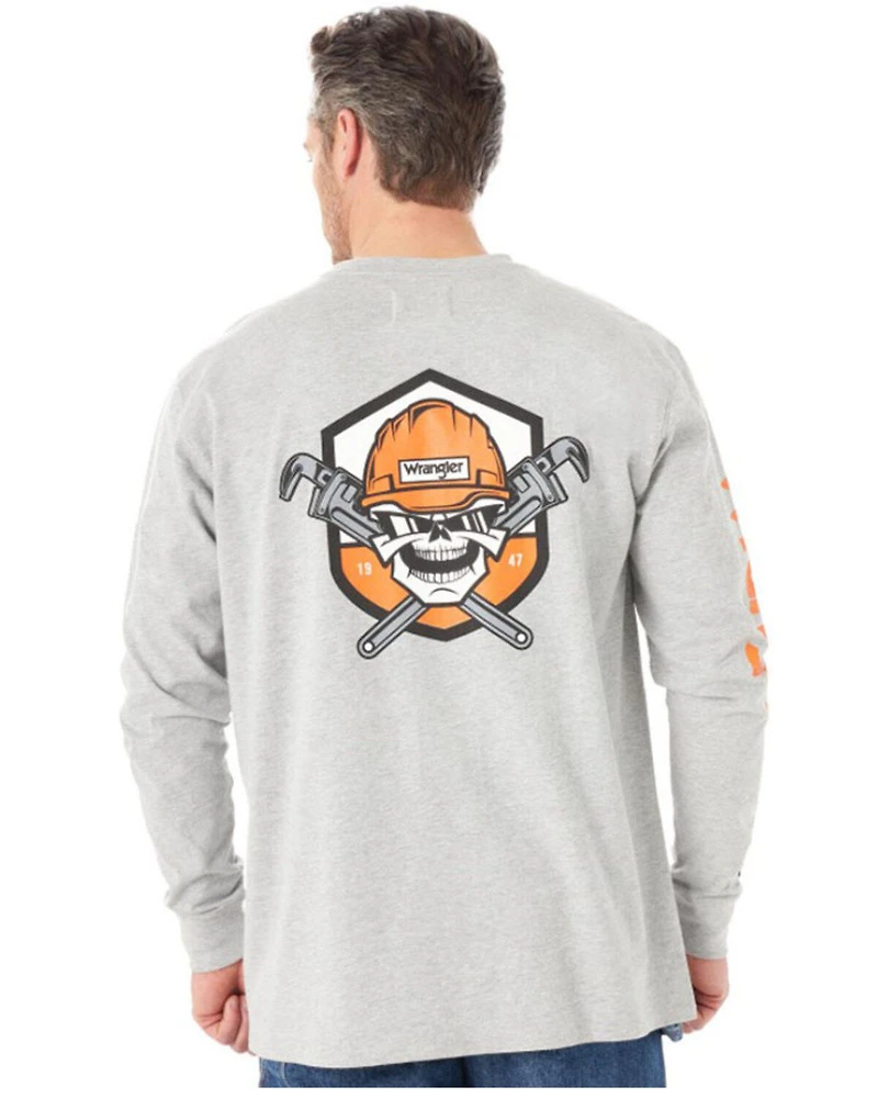 Wrangler FR Men's Wrench Skull Graphic Long Sleeve Work T-Shirt - Big