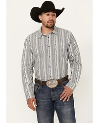 Gibson Trading Co Men's Rough Road Striped Print Long Sleeve Button-Down Western Shirt