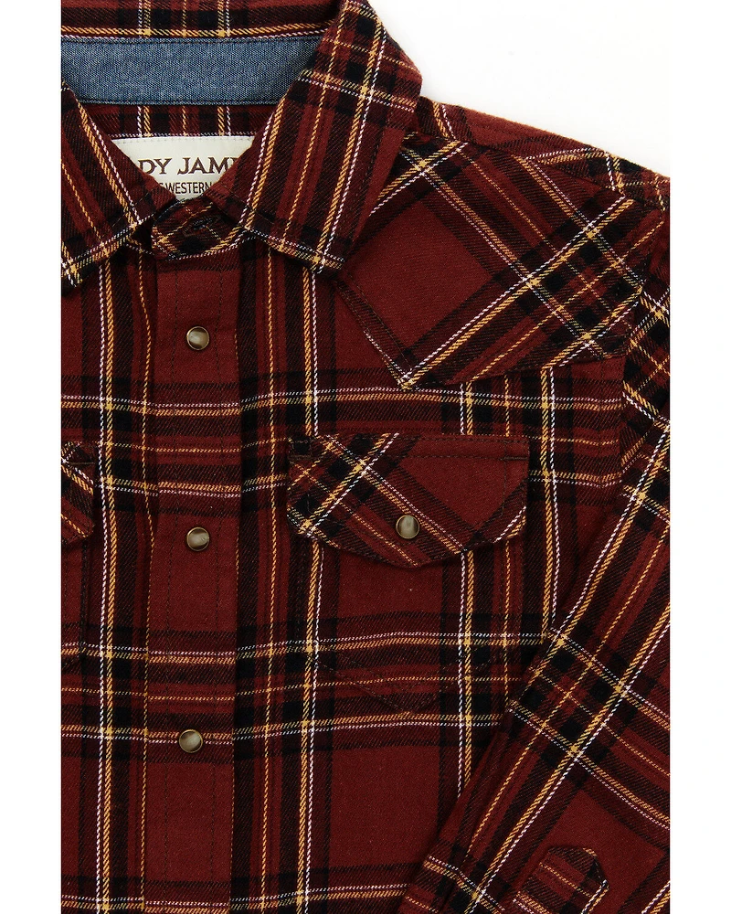 Cody James Boys' Plaid Print Long Sleeve Flannel Snap Shirt - Toddler