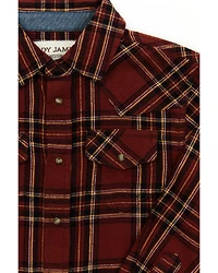 Cody James Boys' Plaid Print Long Sleeve Flannel Snap Shirt - Toddler