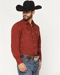 Ely Walker Men's Solid Long Sleeve Snap Stretch Western Shirt