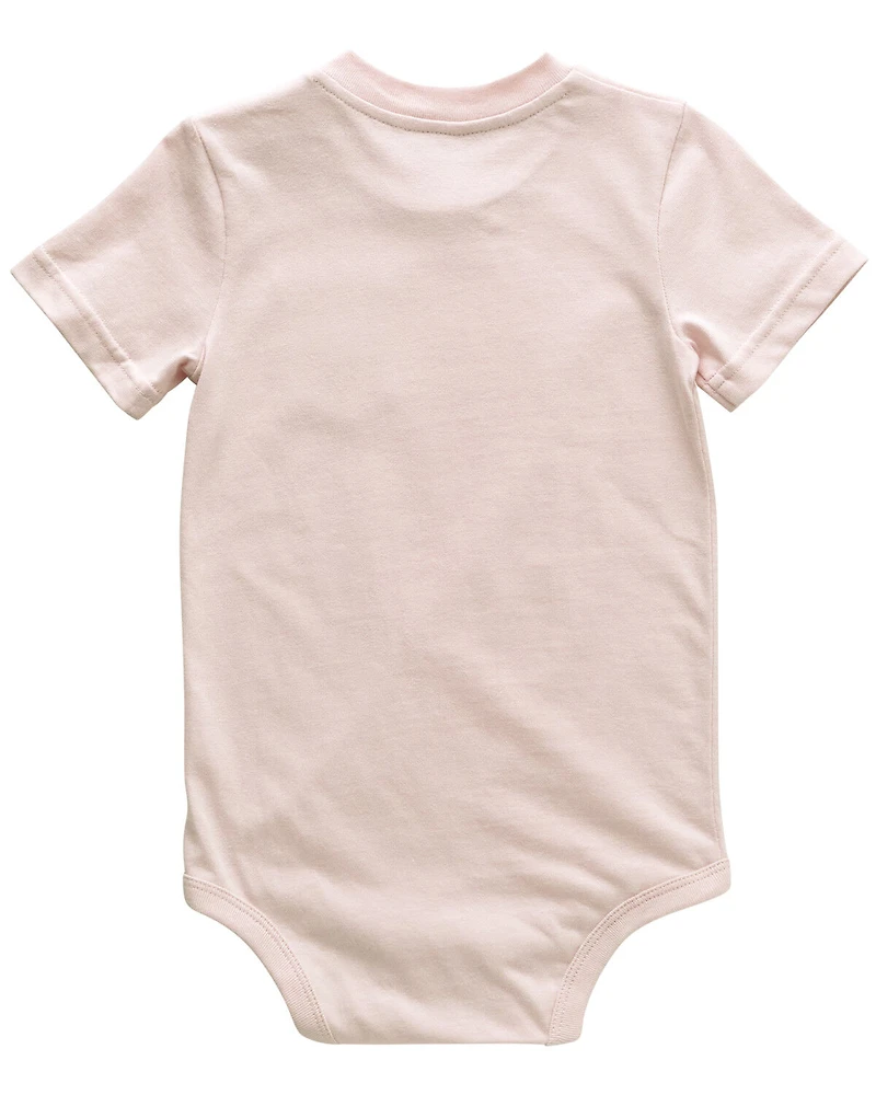 Carhartt Infant Girls' Solid Short Sleeve Snap Onesie