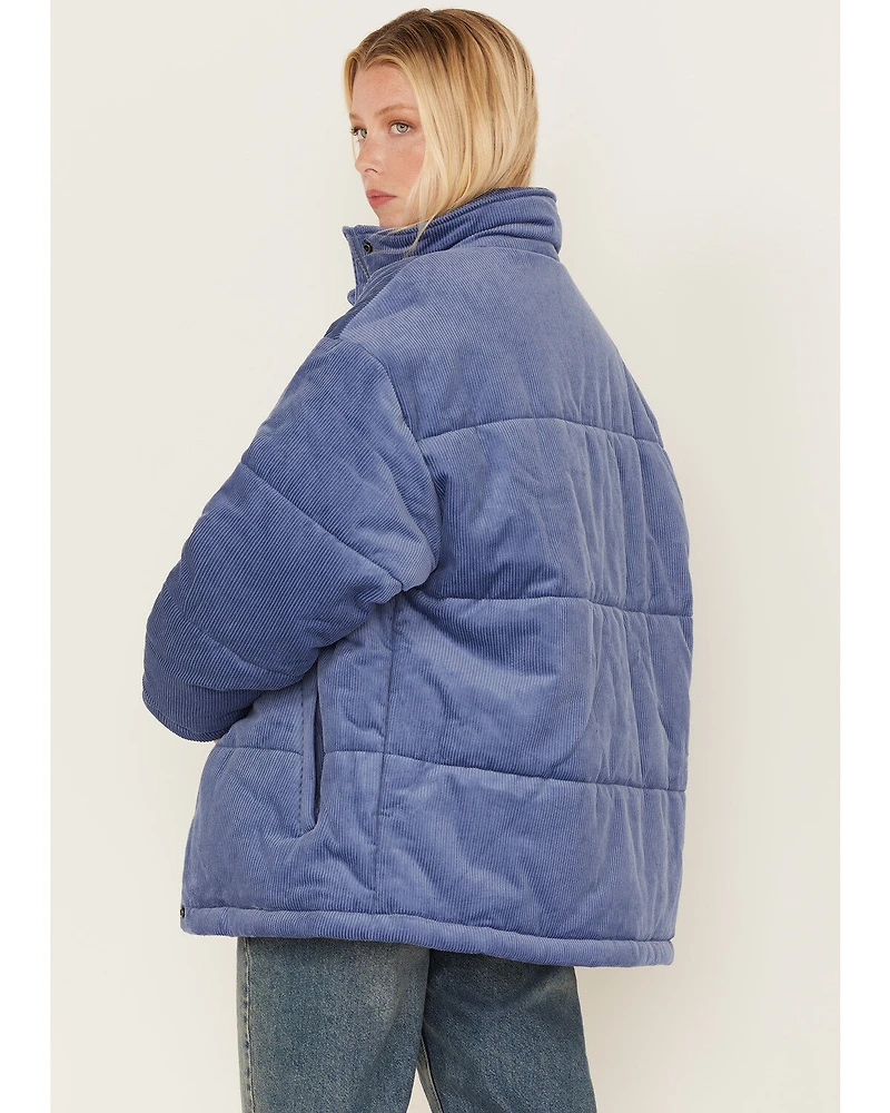 Wrangler Women's Corduroy Oversized Puffer Jacket
