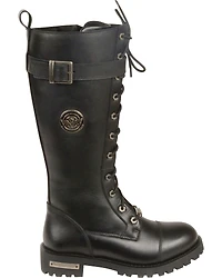 Milwaukee Leather Women's 14" Lace To Toe High Rise Boots - Round Wide