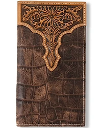 Ariat Men's Floral Embossed Bi-Fold Rodeo Wallet