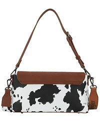 Wrangler Women's Boot Barn Exclusive Daisy Cow Print Flap Shoulder Bag