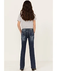 Grace LA Girls' Medium Wash Horse Outline Bootcut Jeans