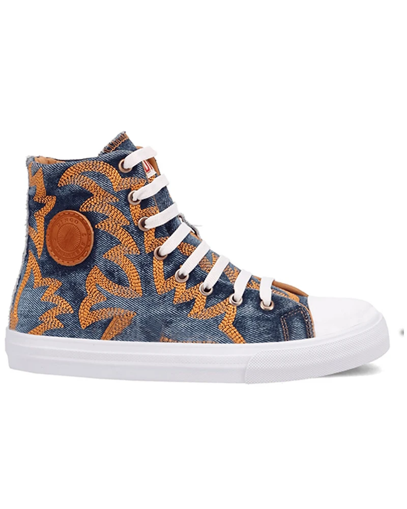 Dingo Women's Denim Western Stitched High-Top Sneakers