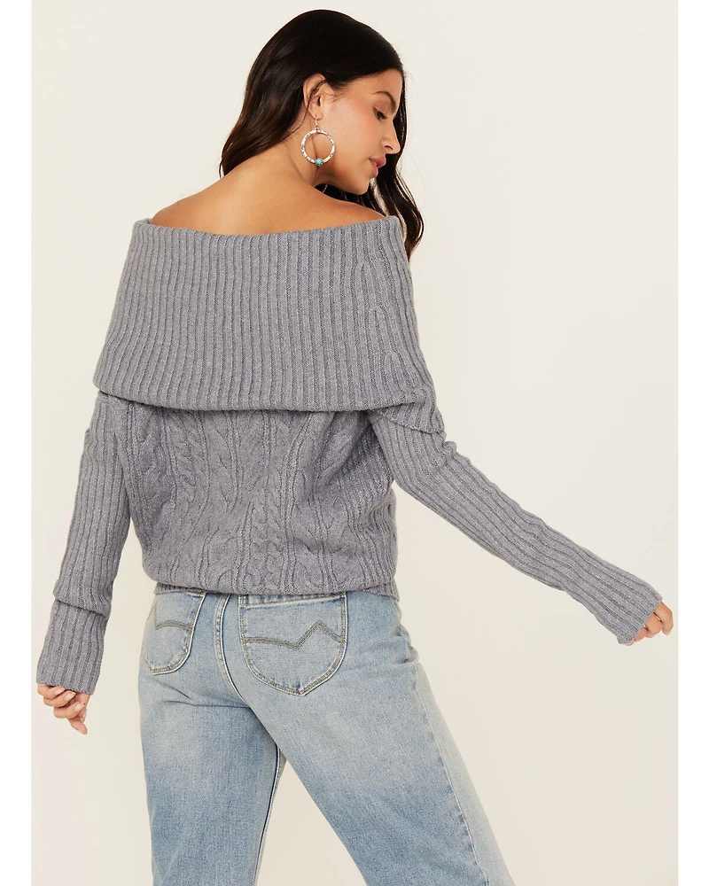 Shyanne Women's Off The Shoulder Cable Knit Sweater