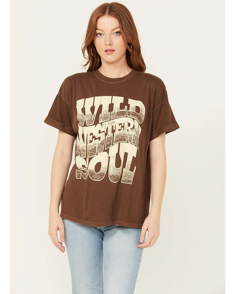 Girl Dangerous Women's Wild Western Soul Relaxed Short Sleeve Graphic Tee