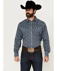 Roper Men's Floral Print Long Sleeve Pearl Snap Western Shirt