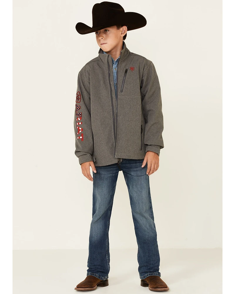 Ariat Boys' Americana Logo 2.0 Zip-Front Softshell Jacket