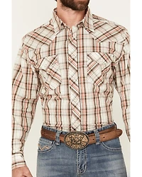 Wrangler 20X Men's Plaid Print Long Sleeve Snap Stretch Western Shirt