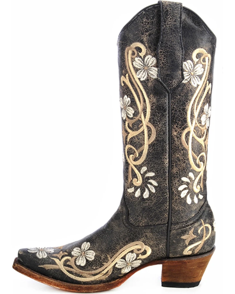 Circle G Women's Floral Embroidered Western Boots