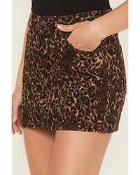 Levi's Women's Icon Leopard Print Mini Denim Skirt