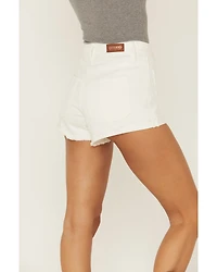 Shyanne Women's High Rise White Rolled Cuff Shorts