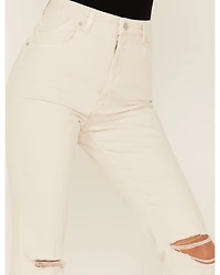 Rolla's Women's High Rise Distressed Cropped Dusters Bootcut Jeans