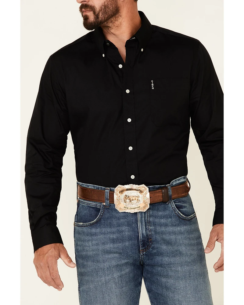 Cinch Men's Modern Fit Solid Long Sleeve Button-Down Western Shirt