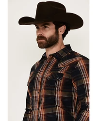 Cody James Men's Trouble Plaid Print Long Sleeve Snap Western Shirt - Big